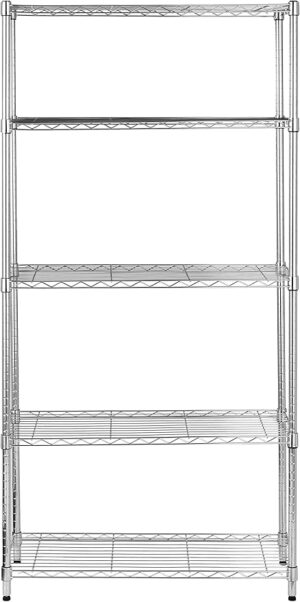 4-Shelf Adjustable Heavy Duty Steel Wire Rack Storage Shelving Organizer for Kitchen, Garage, 36" L x 14" W x 54" H, Black - Image 7