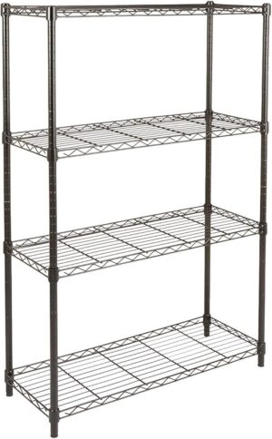 4-Shelf Adjustable Heavy Duty Steel Wire Rack Storage Shelving Organizer for Kitchen, Garage, 36" L x 14" W x 54" H, Black - Image 5