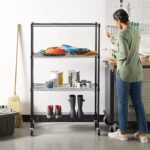 4-Shelf Adjustable Heavy Duty Steel Wire Rack Storage Shelving Organizer for Kitchen, Garage, 36" L x 14" W x 54" H, Black