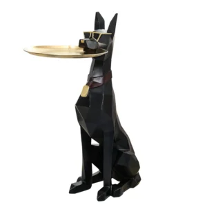 Creative Floor Tray Dog Decoration Nordic Light Luxury Living Room Home Decoration French Fighting Dog Decoration