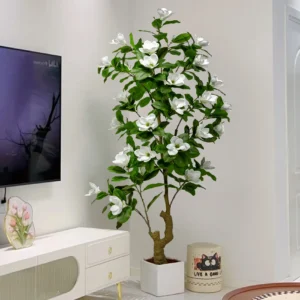 Indoor Wedding Decorations Artificial Magnolia Camellia Bonsai Plastic Flower Tree-shaped Artificial Realistic Leaves - Image 3