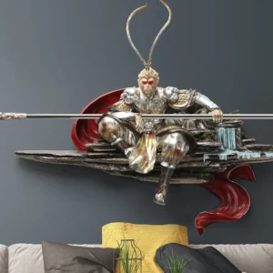 Sculpture Figure Decor Fiberglass Living Room Sofa Wall Hanging 3D Relief Decor Dining Room Wall Hanging Black Myth Wukong - Image 5