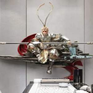 Sculpture Figure Decor Fiberglass Living Room Sofa Wall Hanging 3D Relief Decor Dining Room Wall Hanging Black Myth Wukong - Image 3