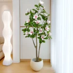 Indoor Wedding Decorations Artificial Magnolia Camellia Bonsai Plastic Flower Tree-shaped Artificial Realistic Leaves