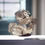 Custom Made Modern European Tall Murano Glass Sculpture Hand Blown White Flower Vase Home Living Room Garden Decorative Plate