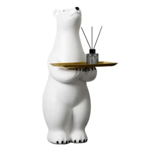 Creative Polar Bear Tray Living Room Decoration Large Animal Storage Tray Porch Polar Bear Sculpture Home Decoration - Image 5