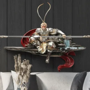 Sculpture Figure Decor Fiberglass Living Room Sofa Wall Hanging 3D Relief Decor Dining Room Wall Hanging Black Myth Wukong - Image 2